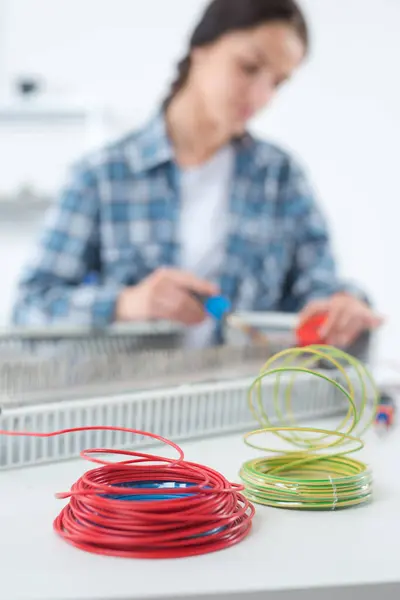 Selective Focus Colourful Cables — Stock Photo, Image