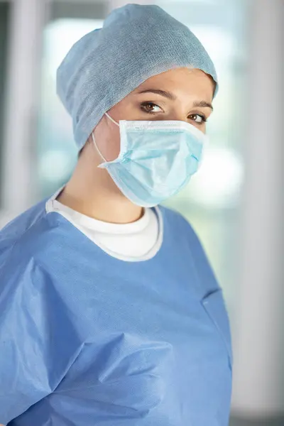 Retrato Mulher Feliz Cirurgião — Fotografia de Stock