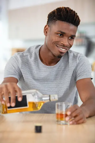 Man Alcohol Light Background Stockfoto
