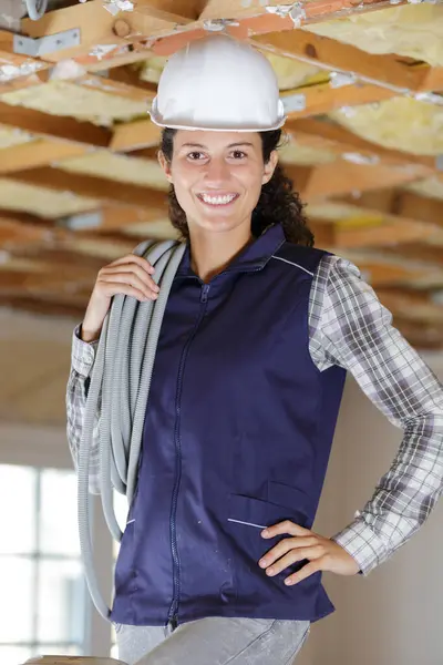 stock image female engineer working at power plant