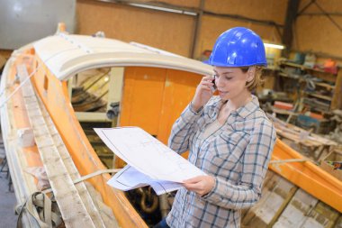 portrait of a female shipwright clipart