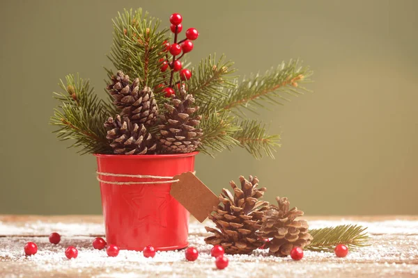 Festive Natural Zero Waste Plastic Free Christmas Decoration Diy Winter — Stock Photo, Image