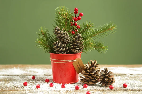 Festive Natural Zero Waste Plastic Free Christmas Decoration Diy Winter — Stock Photo, Image