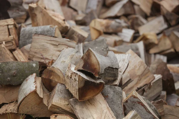 Velká Hromada Štípaného Dřeva — Stock fotografie