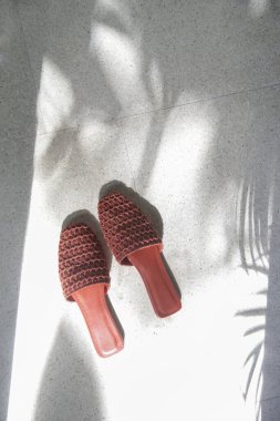 Handmade raffia mules. Sustainable ethically made pair of slippers.Responsibly sourced shoes with eco-friendly materials.