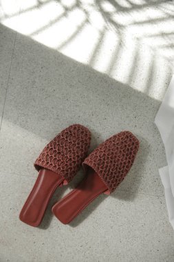 Handmade raffia mules. Sustainable ethically made pair of slippers.Responsibly sourced shoes with eco-friendly materials.