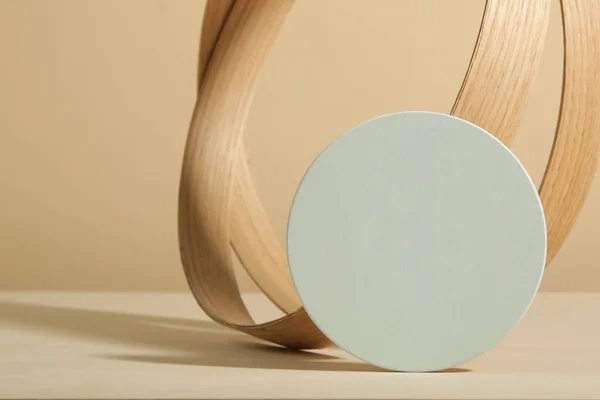 Minimalist Geometry Shape Wooden Scene Abstract Minimal Empty Stage Wooden — Stock Photo, Image