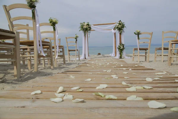 Ceremonia Boda Playa Aire Libre Lugar Boda Playa Sin Gente — Foto de Stock
