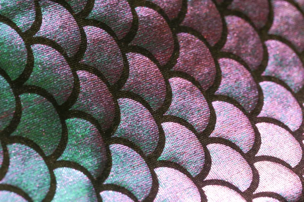 マーメイドテールパターン 閉じる スパークルスパンデックス魚の肌の質感 女の子のためのテキスタイルデザイン — ストック写真