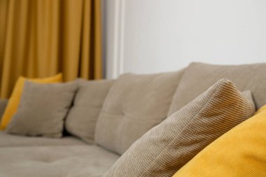 Furniture fabric close up. Image of sofa texture surface