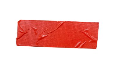 A piece of general purpose vinyl red tape isolated on white.