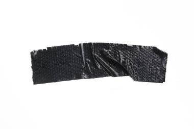 A piece of general purpose vinyl black tape isolated on white