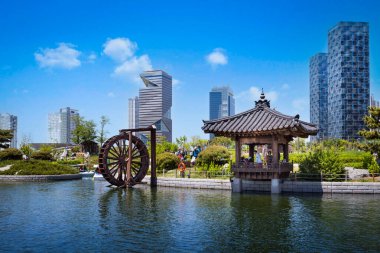 Songdo Central Park Songdo bölgesinde, Incheon Güney Kore.