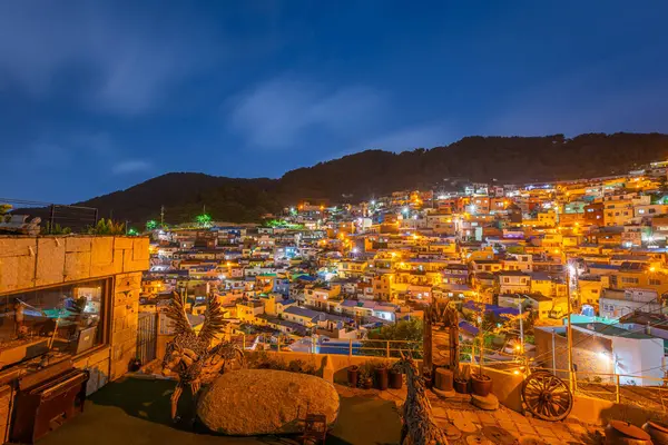 stock image Gamcheon Culture Village at Night in Busan, South Korea.