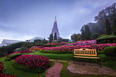 Tatil yeri, Doi Inthanon Tayland Ulusal Parkı. Chiang Mai, Tayland 'daki Inthanon Milli Parkı' nda Pagoda.