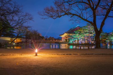 Gyeongbokgung Sarayı Gece ve güzel ışıklar, Seul, Güney Kore.
