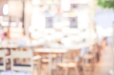 Bulanık arkaplan: Bokeh ışıklı arka planlı bulanık restoran