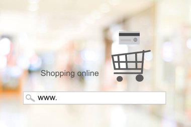 İğrenç. Adres çubuğunda bulanık arkaplan, web afişi, çevrimiçi alışveriş geçmişi, iş ve teknoloji, e-ticaret, dijital pazarlama
