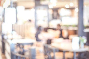 Bulanık arkaplan: Bokeh light arkaplan, yiyecek ve içecek kavramına sahip bulanık kafe