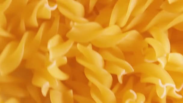 Uncooked Fusilli Pasta Top View Fat Unhealthy Food Dry Spiral — Stockvideo