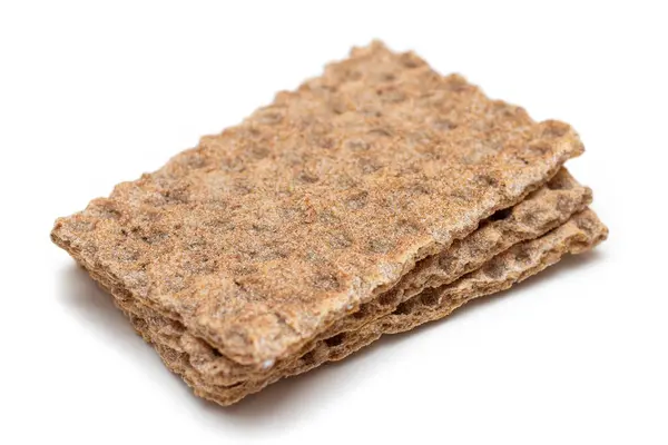 Crispy Whole Grain Bread Set Isolated White Background Healthy Eating — Stock Photo, Image