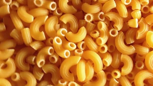 Uncooked Chifferi Rigati Pasta Top View Fat Unhealthy Food Classic — Stockvideo