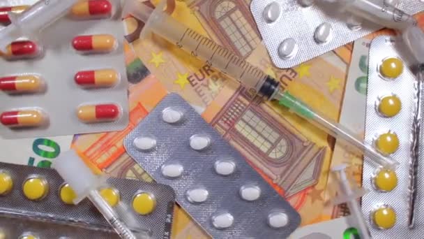 Inflação Medicina Cara Alto Custo Cuidados Saúde Indústria Farmacêutica Global — Vídeo de Stock