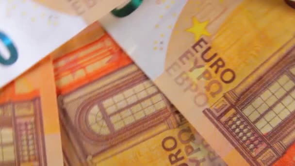 Billets Euros Arrière Plan Monnaie Tournante Vue Dessus Monnaie Euro — Video