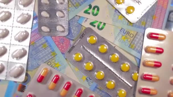 Inflation Dyr Medicin Höga Kostnader För Sjukvård Global Läkemedelsindustri Och — Stockvideo