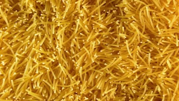 Background Uncooked Noodles Slowly Rotating Counterclockwise Top View Close Texture — Stock Video