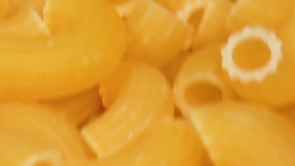 Chifferi Rigati Pasta Rotating Macro Dalam Bahasa Inggris Fat Unhealthy — Stok Video