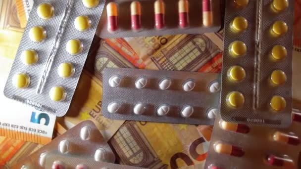 Inflación Medicina Costosa Alto Costo Atención Médica Industria Farmacéutica Global — Vídeo de stock