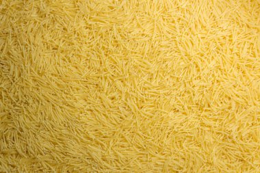 Pişmemiş Filini Makarnası: Gurme Aşçılığı İçin Canlı ve Dokulu Bir Arkaplan Oluşturan Bir Mutfak Makarnası. Kuru makarna. Raw Macaroni - Top View, Düz Yat