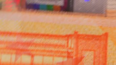 50 Euro 'luk banknotlar, döner para arkaplanı - Top View, Macro. Euro Para Birimi. Turuncu Kağıt Para. Bir sürü 50 Euro 'luk banknot. İş, Finans, Para ve Tasarruf Konsepti - Açısal Dönüşüm