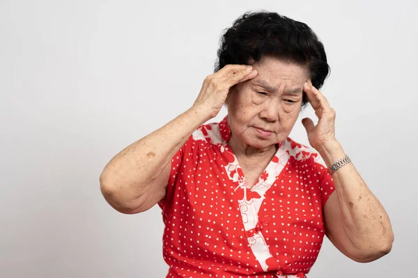 Старшая Женщина Которой Сильная Головная Боль Страдает Инсульта Болезни Мозга — стоковое фото