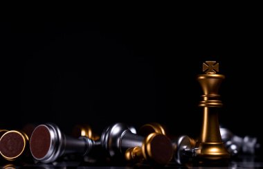 Altın Kral satranç, başarılı iş liderliği kavramı olan satranç tahtasının son sırasıdır.