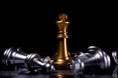 Altın Kral satranç, başarılı iş liderliği kavramı olan satranç tahtasının son sırasıdır.