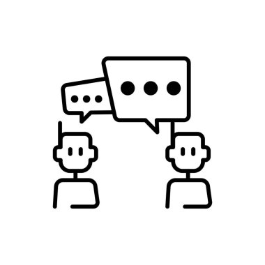 İletişim ve etkileşimli bir yapay zeka robotunu temsil eden simge