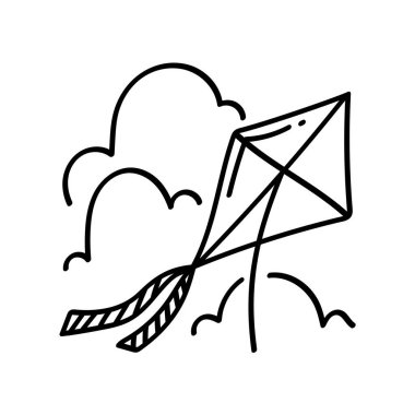 Uçurtmalar havada uçuyor, Endonezya 'da bayram zamanlarında popüler bir etkinlik, özgürlüğü ve neşeyi simgeliyor..