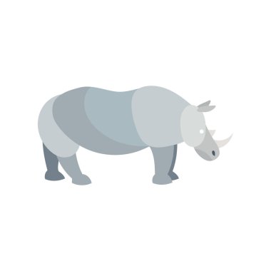 Tek boynuzlu gri bir gergedan..