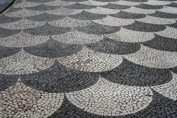 Dettaglio Della Pavimentazione Decorata Forma Ventaglio Nella Piazza Della Città — Foto Stock