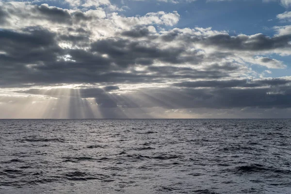 Landschap Met Zonsondergang Wolken Atlantische Oceaan Madeira Eiland Opgenomen Heldere — Stockfoto