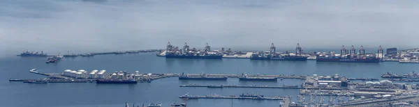 Kapstadt 2023 Januar Luftbild Mit Großen Containerschiffen Die Docks Und — Stockfoto