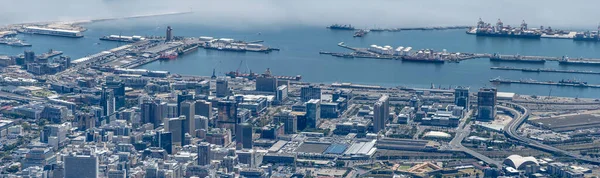 Cape Town 2023 Januari Luchtfoto Stadsgezicht Met Binnenstad Hoge Gebouwen — Stockfoto