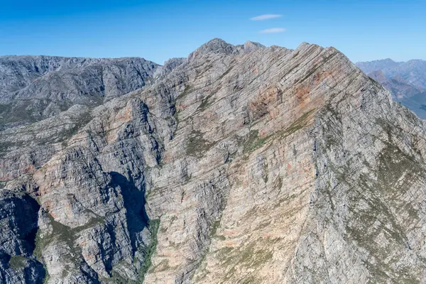 Aerial Landscape Glider Colorful Rock Layers Cliffs Jan Toit Peak — Stock Photo, Image