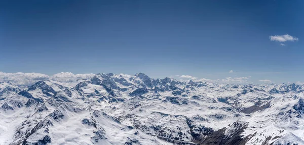 Luchtlandschap Vanuit Een Zweefvliegtuig Van Bernina Bereik Vanaf Het Oosten — Stockfoto