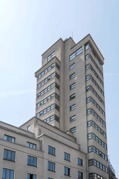 Stadsbild Med Historiska Tagblatt Turm Hög Byggnad Centrum Skjuten Starkt — Stockfoto