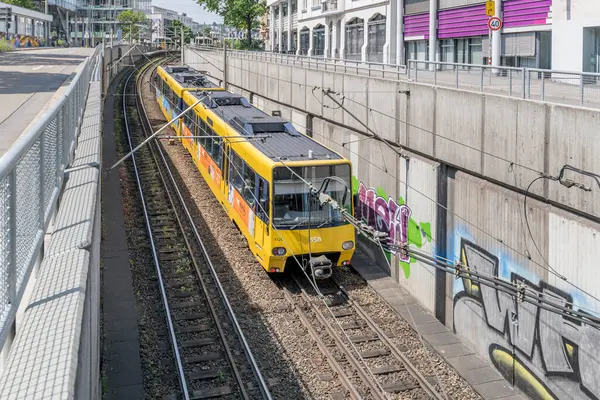 Стутгарт Германия Мая 2023 Года Воздушный Городской Пейзаж Метро Поезд — стоковое фото