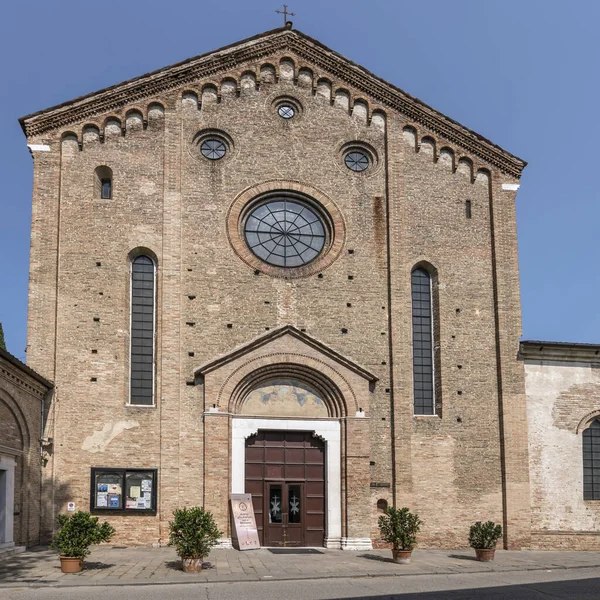 Vista San Francesco Fachada Igreja Filmado Luz Brilhante Treviso Veneto — Fotografia de Stock