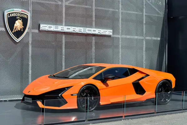 Imola Italia Abril 2024 Lamborghini Revuelto Sucesor Superdeportivo Del Aventador Imágenes de stock libres de derechos
